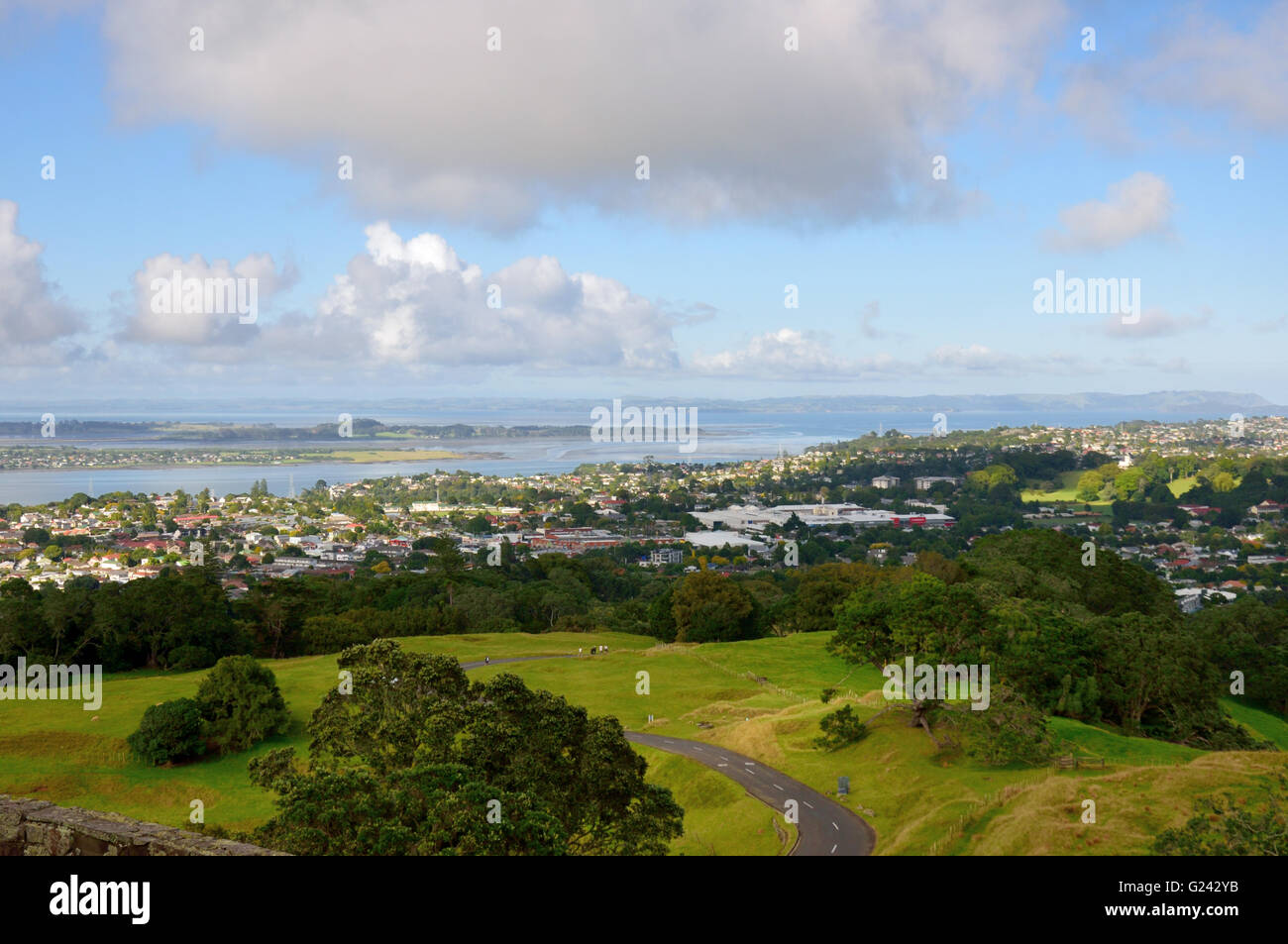 Auckland Cityscape from Mount Eden Stock Photo