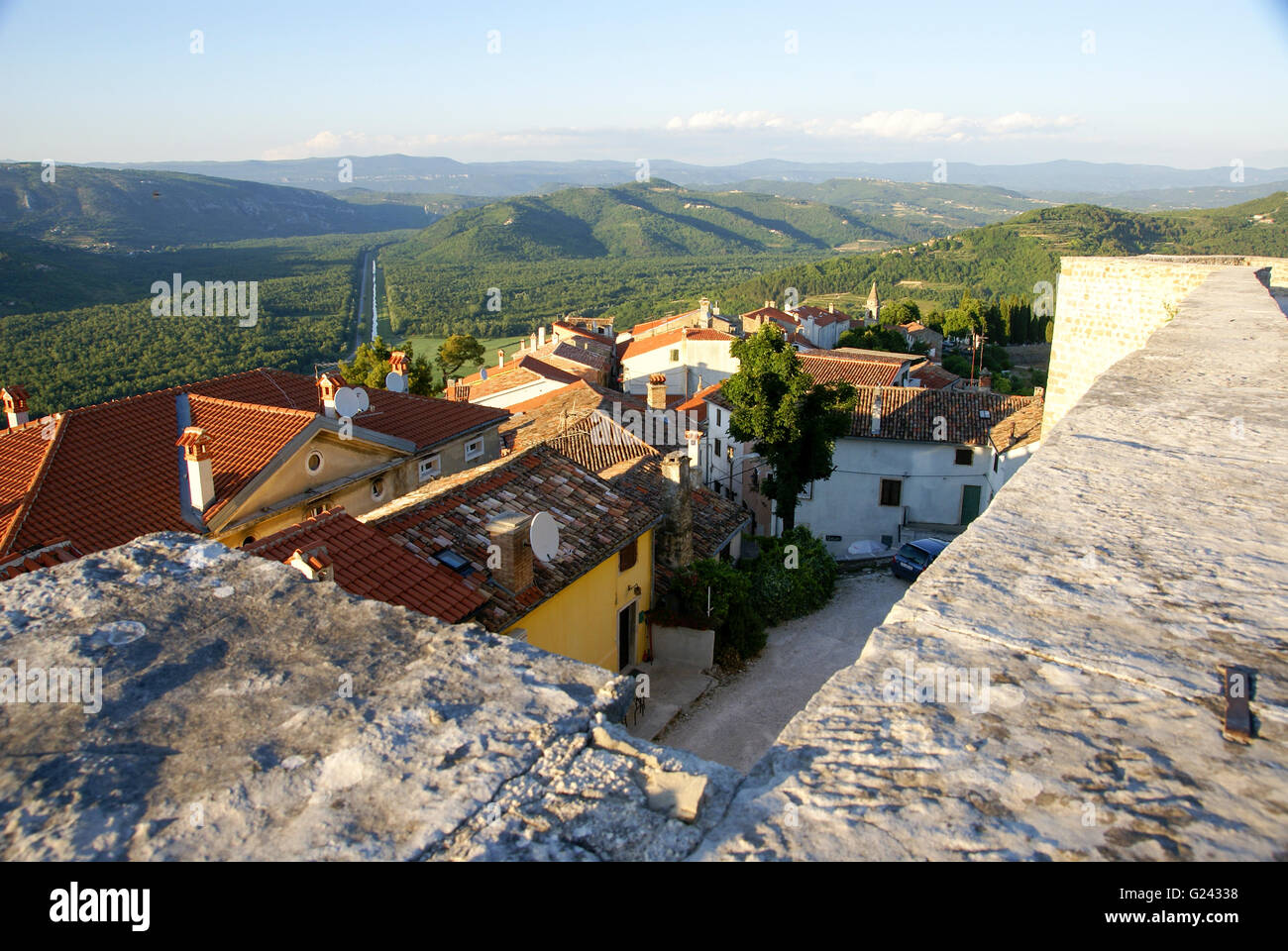 Motovun (Montona) is a village in central Istria, Croatia. Stock Photo