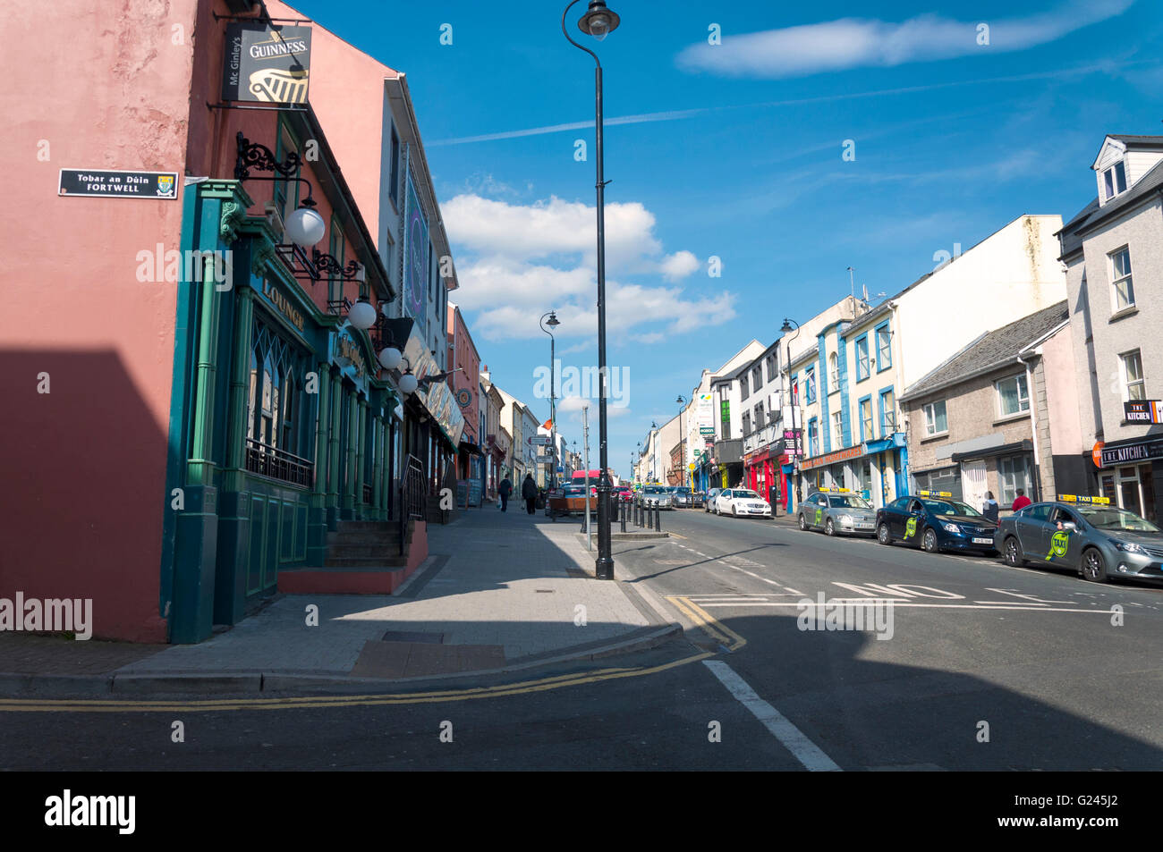 Lower Main Street in Letterkenny, County Donegal, Ireland Stock Photo
