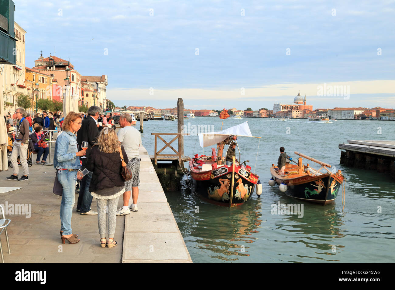 Venice Lagoon tours in traditional fishing boats. Stock Photo