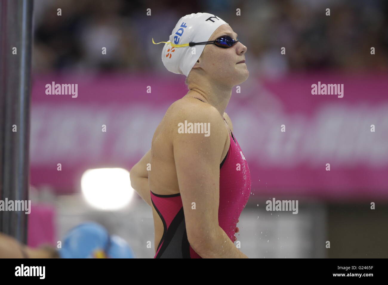 London England May 19 2016 Marie Wattel Swimmer Francaise During The First Semi Final Of The 100m Butterfly Stock Photo Alamy