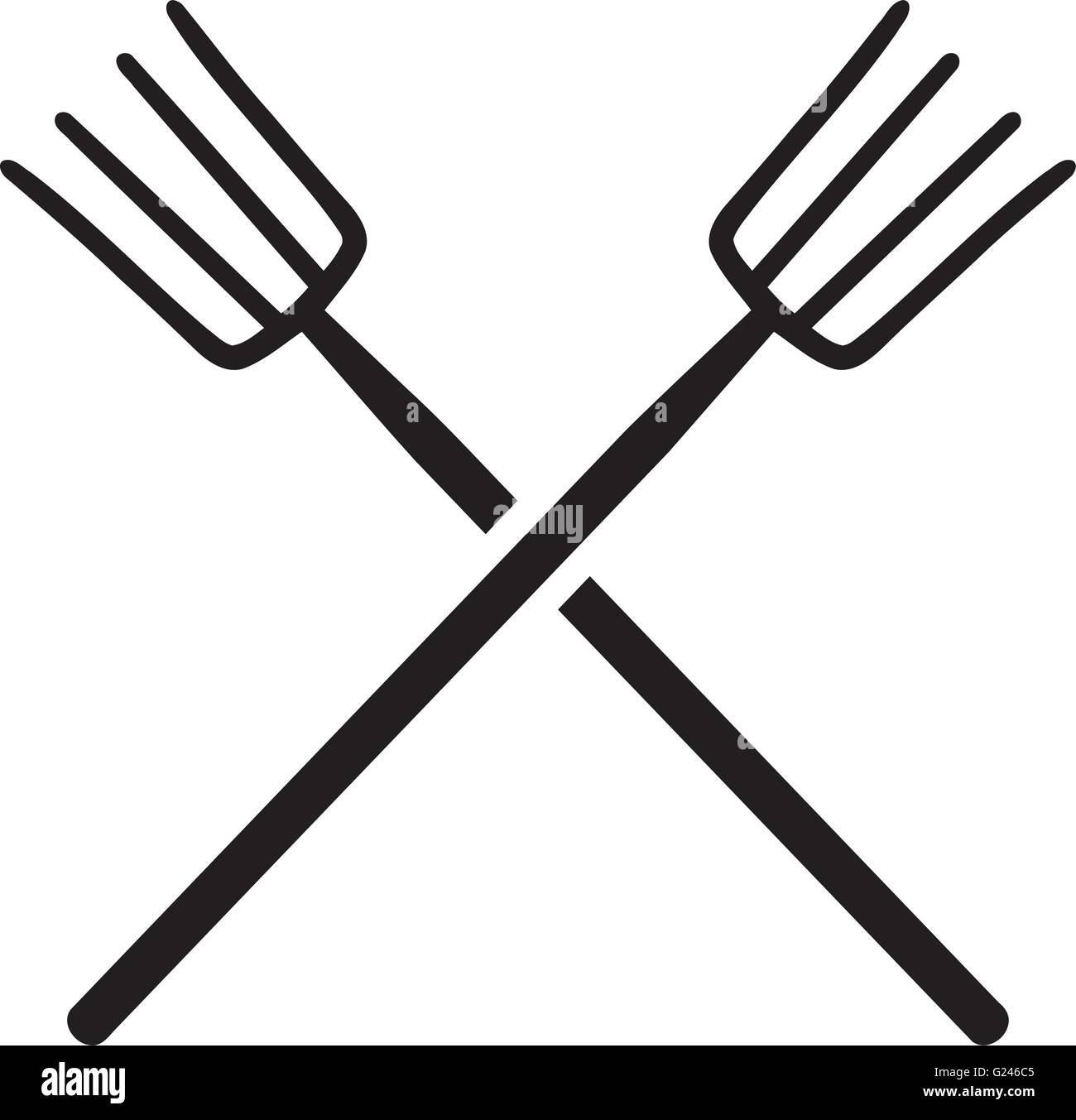Crossed pitchforks Stock Vector Images Alamy