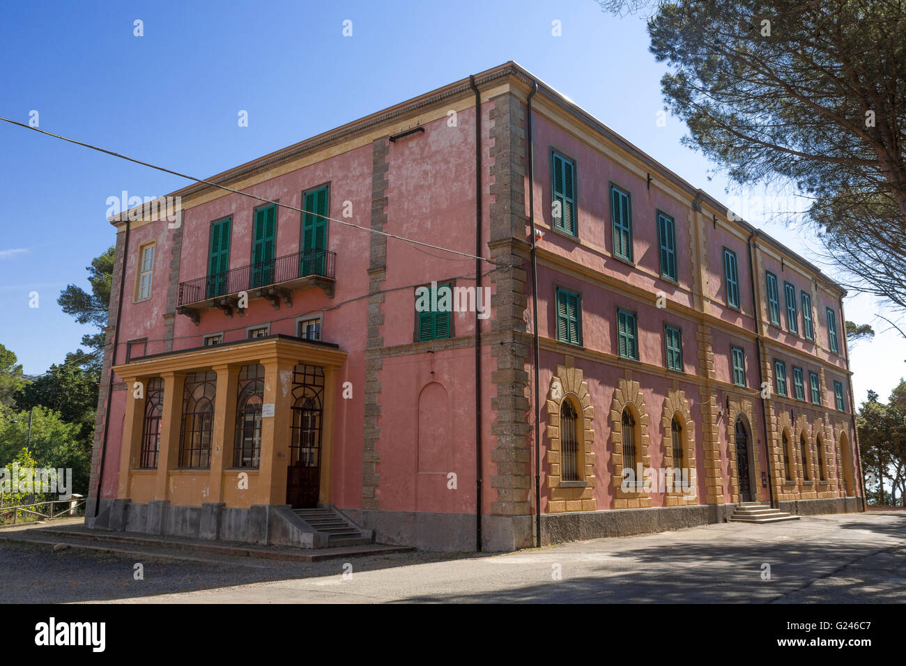 Direction building (palazzo) of abandoned Mine of Montevecchio in ...