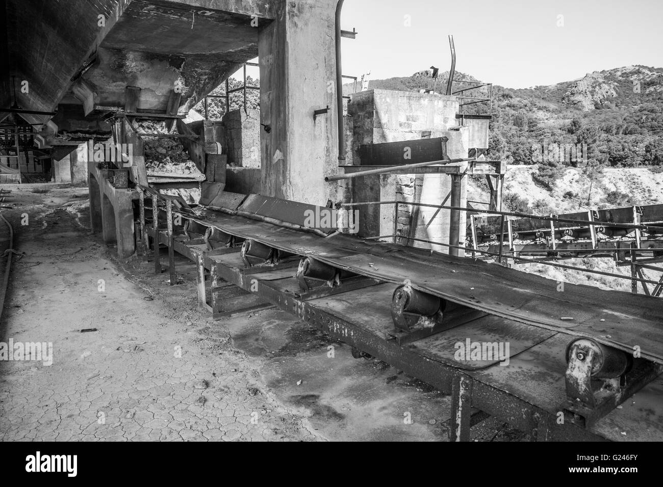 Industrial buildings and machine of abandoned Mine of Montevecchio in ...