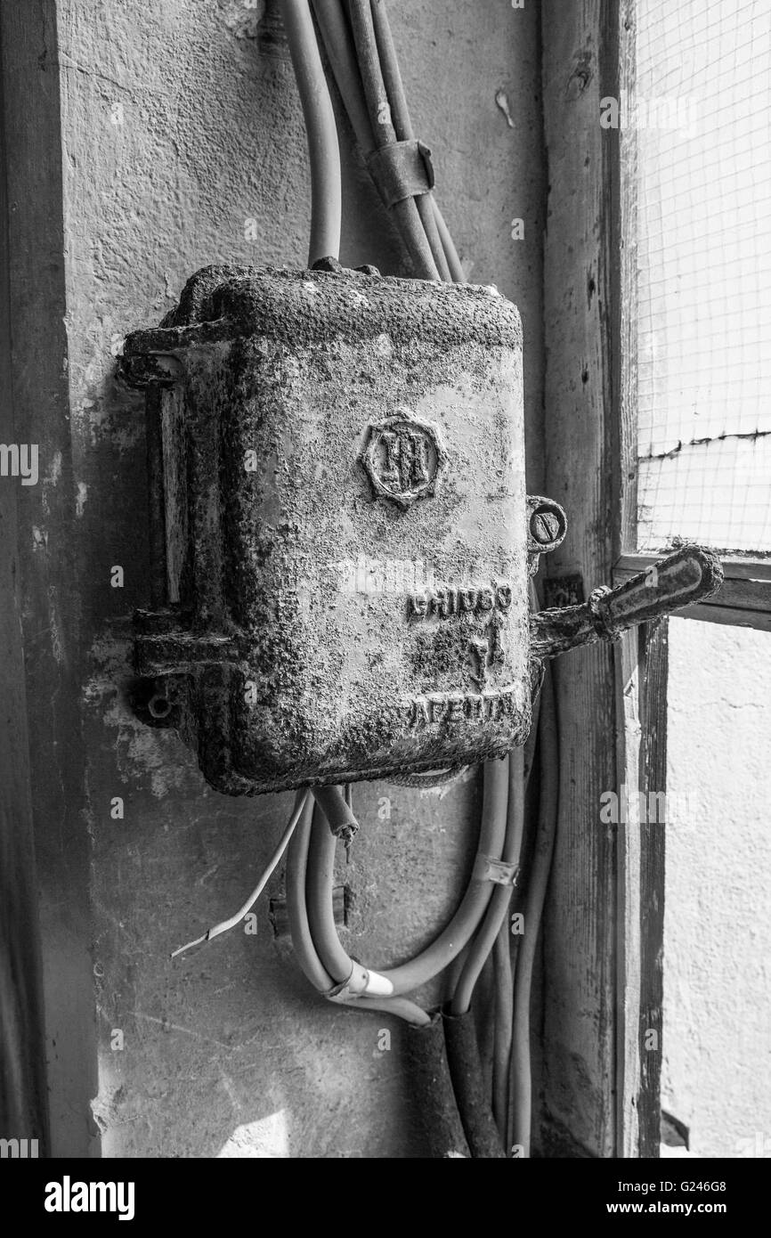 Industrial buildings and machine of abandoned Mine of Montevecchio in ...