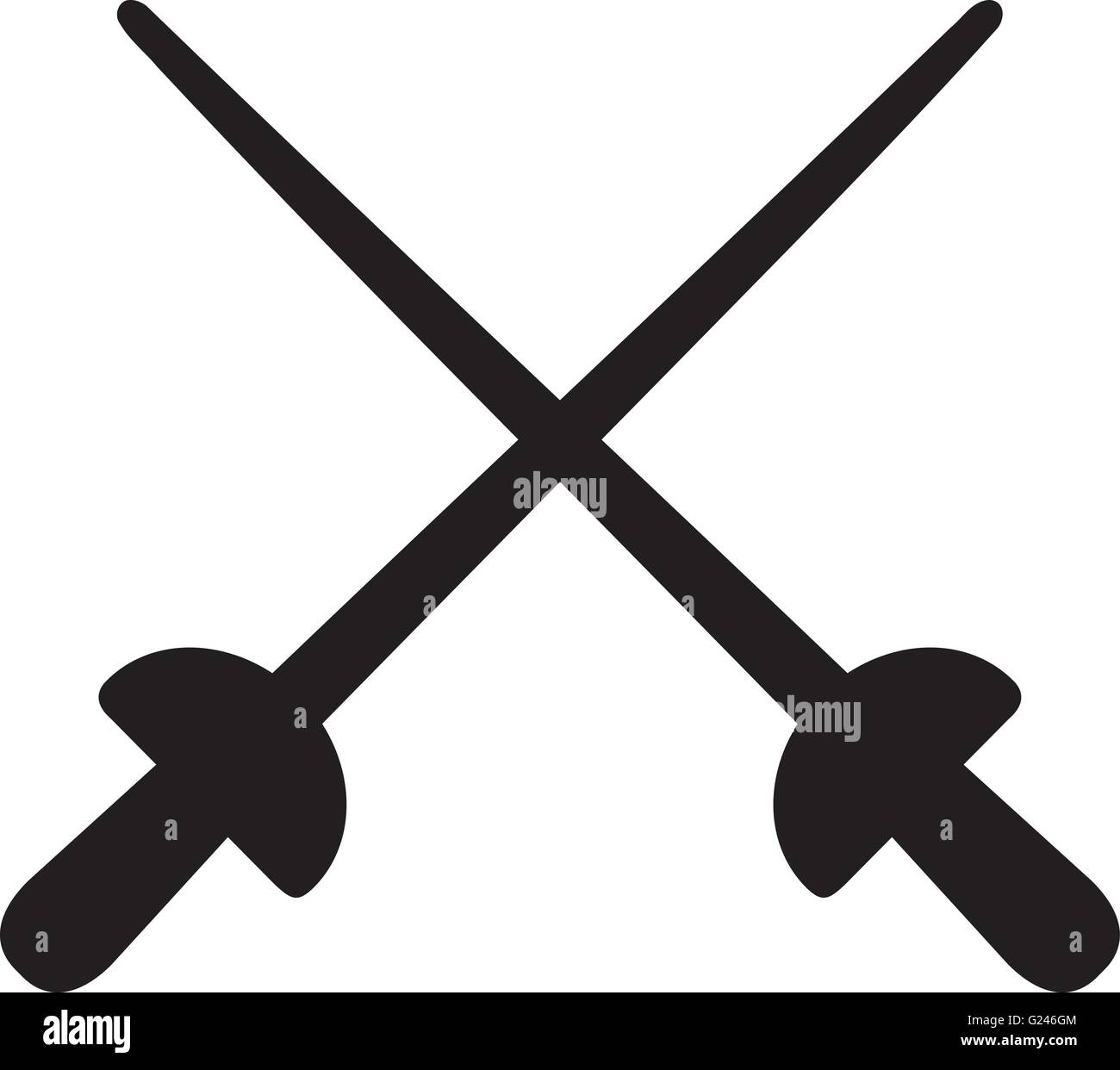 Crossed fencing weapons Stock Vector