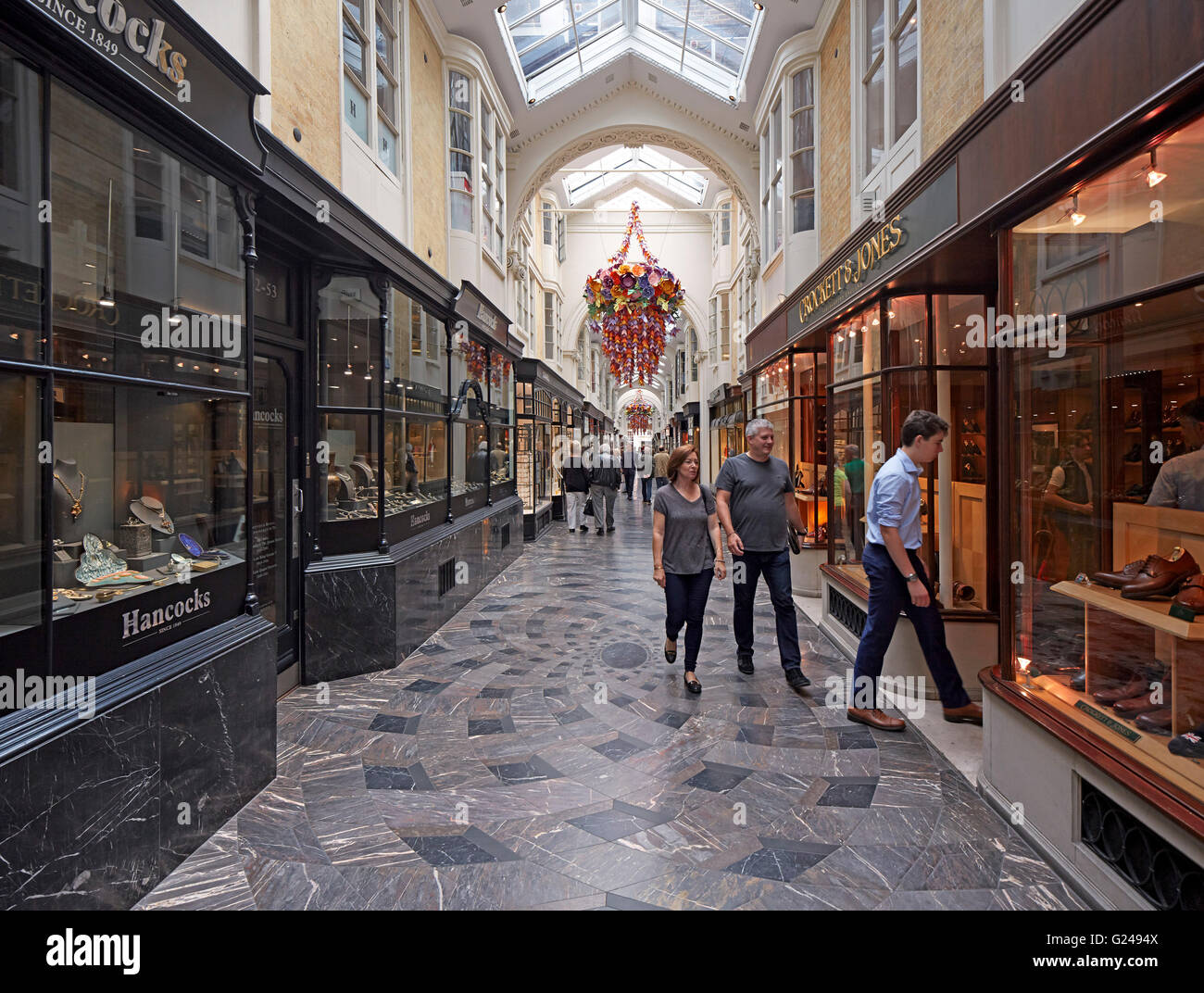 Overall view inside arcade. Burlington Arcade, London, United Kingdom ...