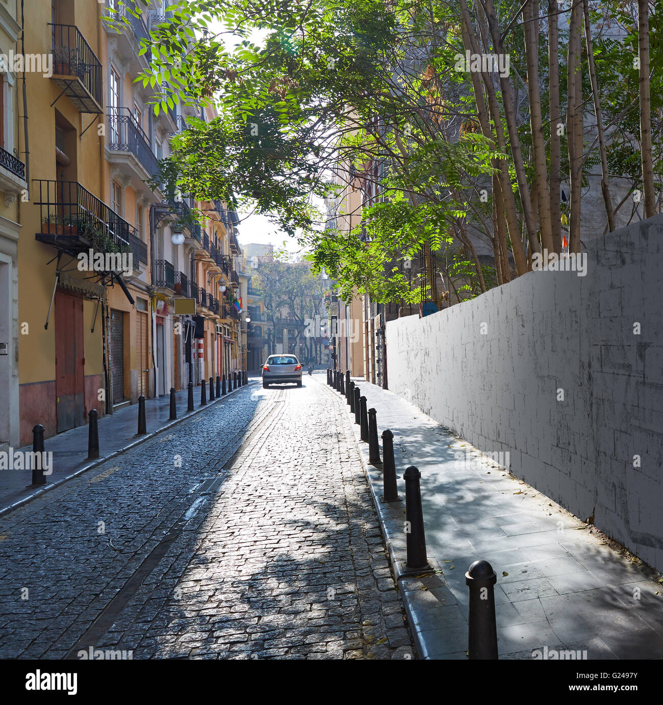Valencia Barrio del Carmen street in old town of Spain Stock Photo - Alamy