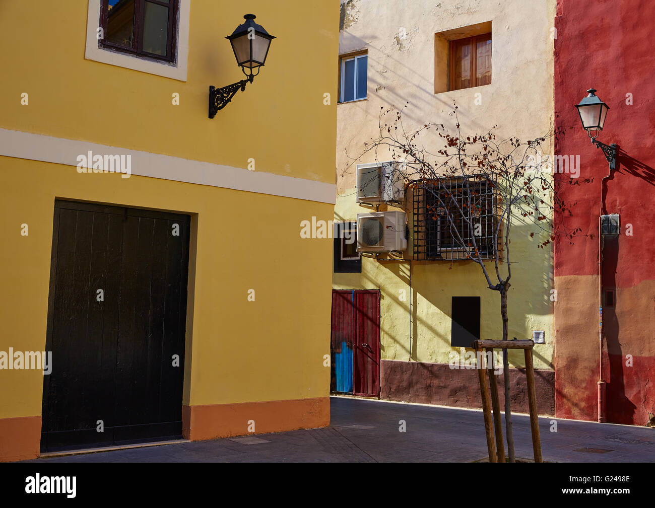 Valencia Barrio del Carmen street in old town of Spain Stock Photo - Alamy