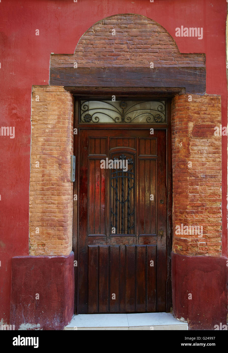 Valencia Barrio del Carmen door in old town of Spain Stock Photo - Alamy