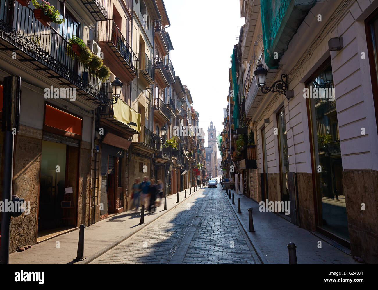Valencia Barrio del Carmen street in old town of Spain Stock Photo - Alamy