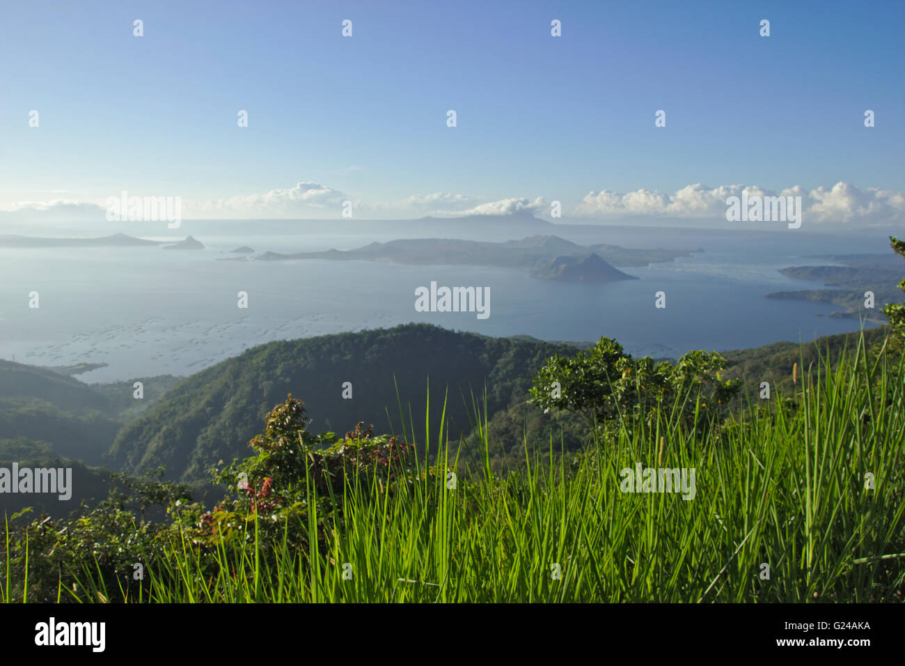 Lake Taal and Taal volcano from Tagaytay, Luzon, Philippines Stock Photo