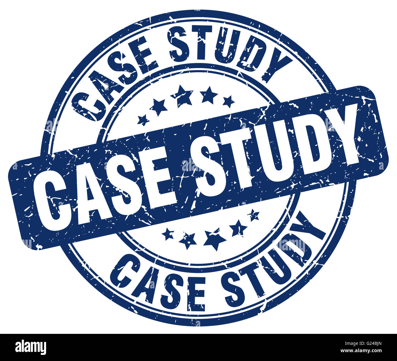 case study blue grunge round vintage rubber stamp Stock Photo - Alamy