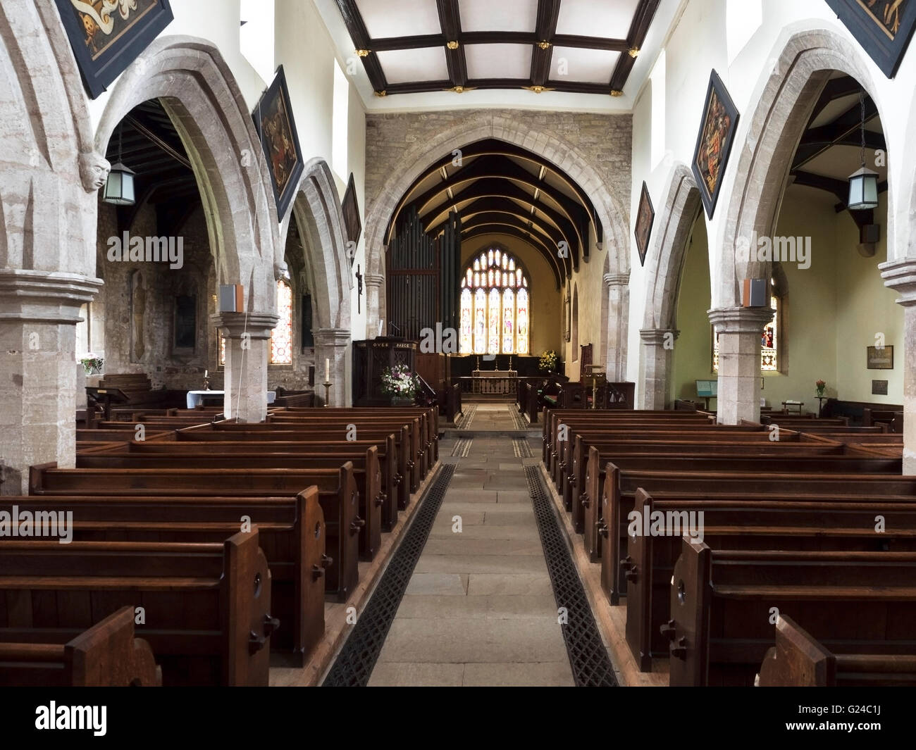 St Andrews Church Interior Aldborough near Boroughbridge North Yorkshire England Stock Photo Alamy
