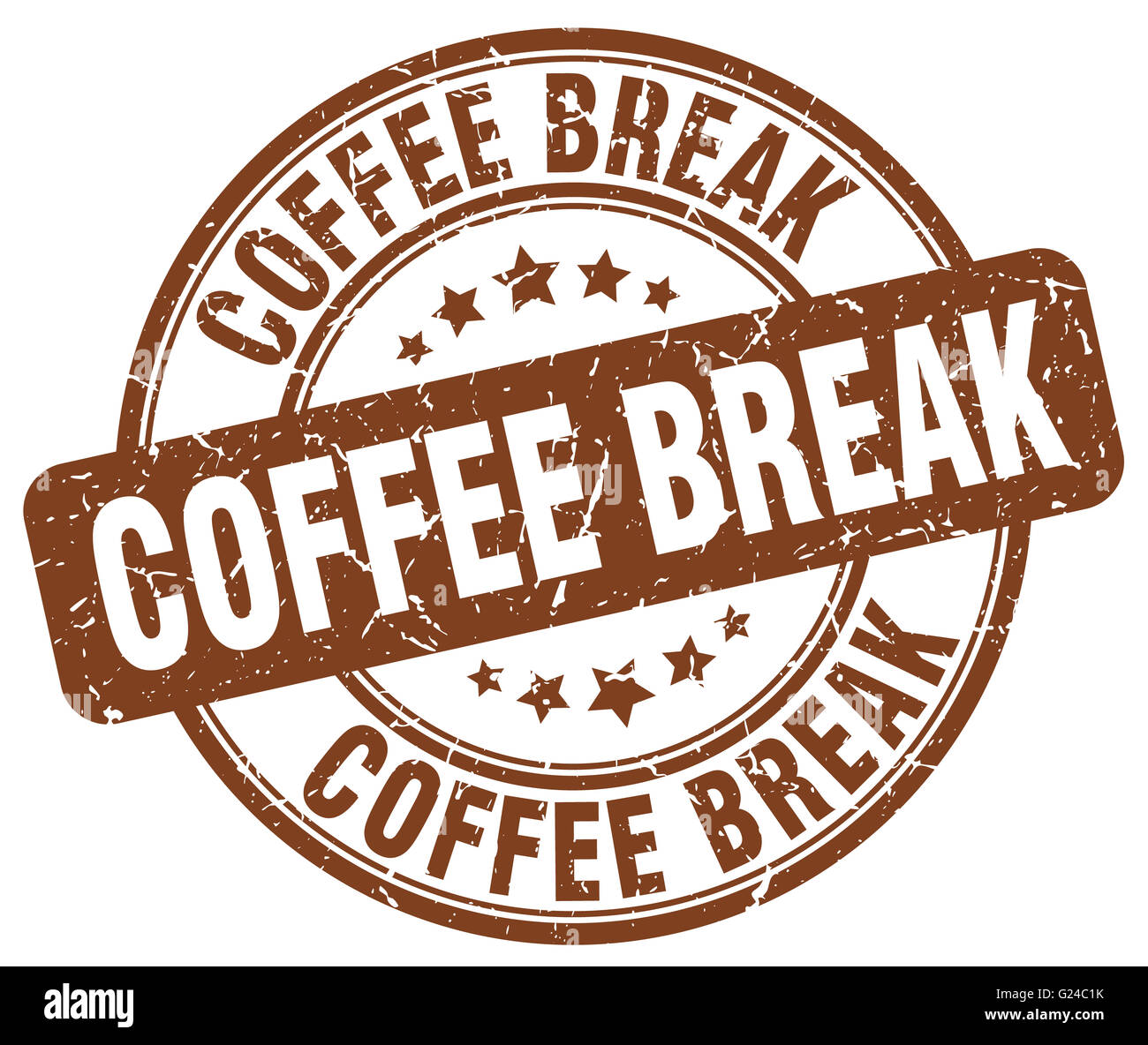 coffee break brown grunge round vintage rubber stamp Stock Photo - Alamy