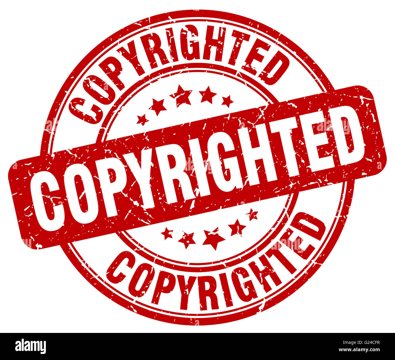 copyrighted red grunge round vintage rubber stamp Stock Photo Alamy