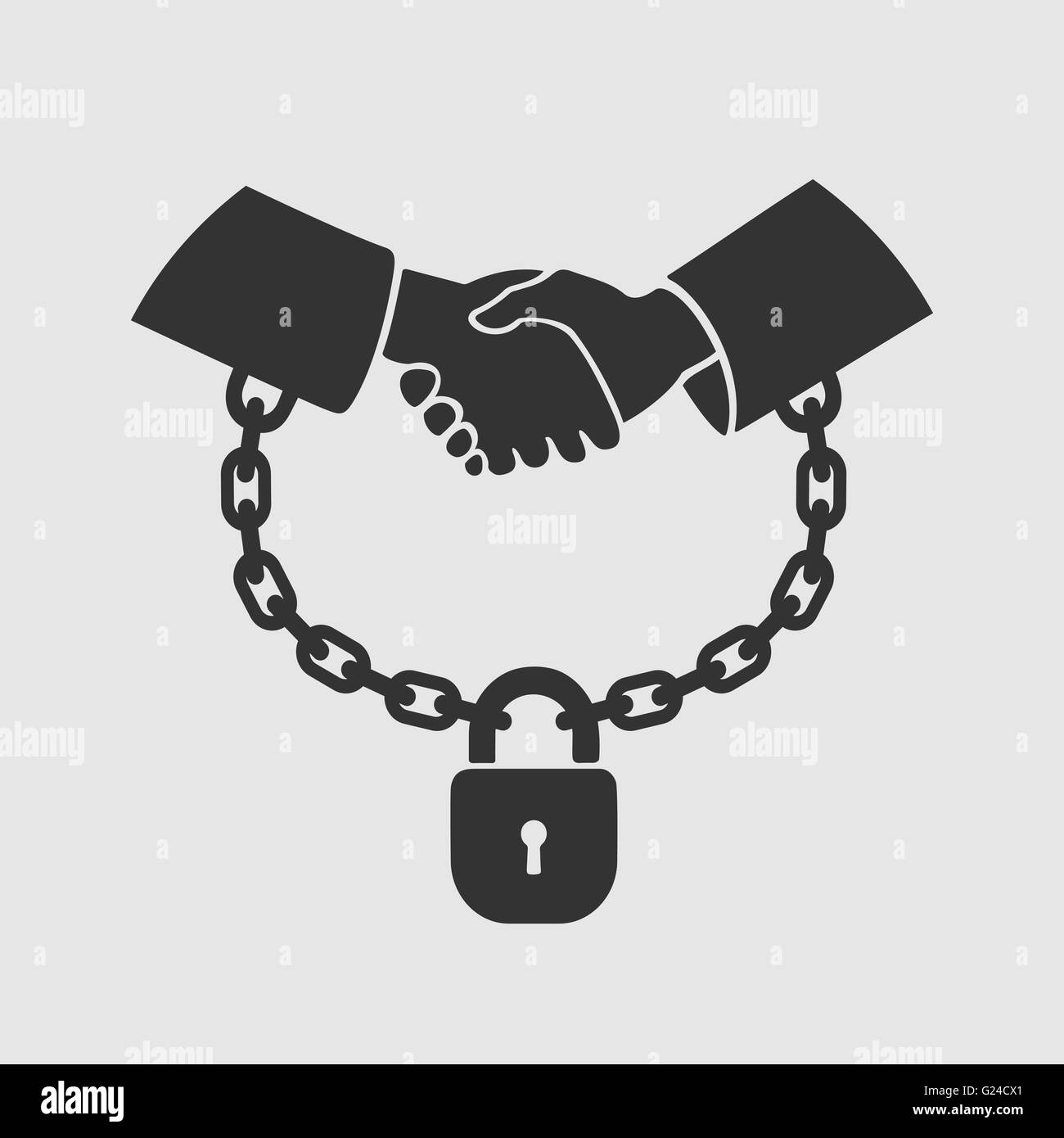 Vector Symbol Handshake and lock Stock Vector Image & Art Alamy