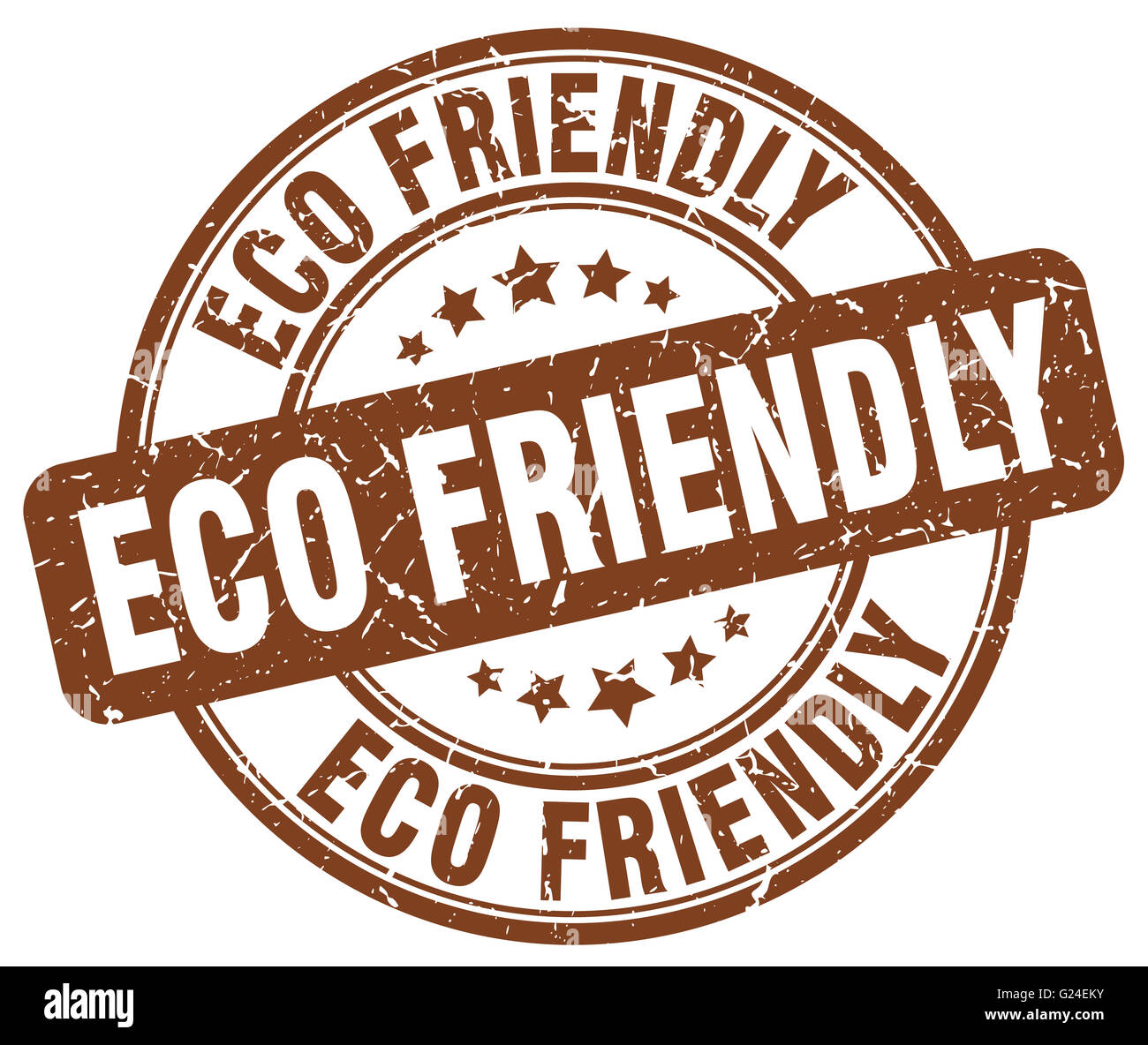 eco friendly brown grunge round vintage rubber stamp Stock Photo - Alamy