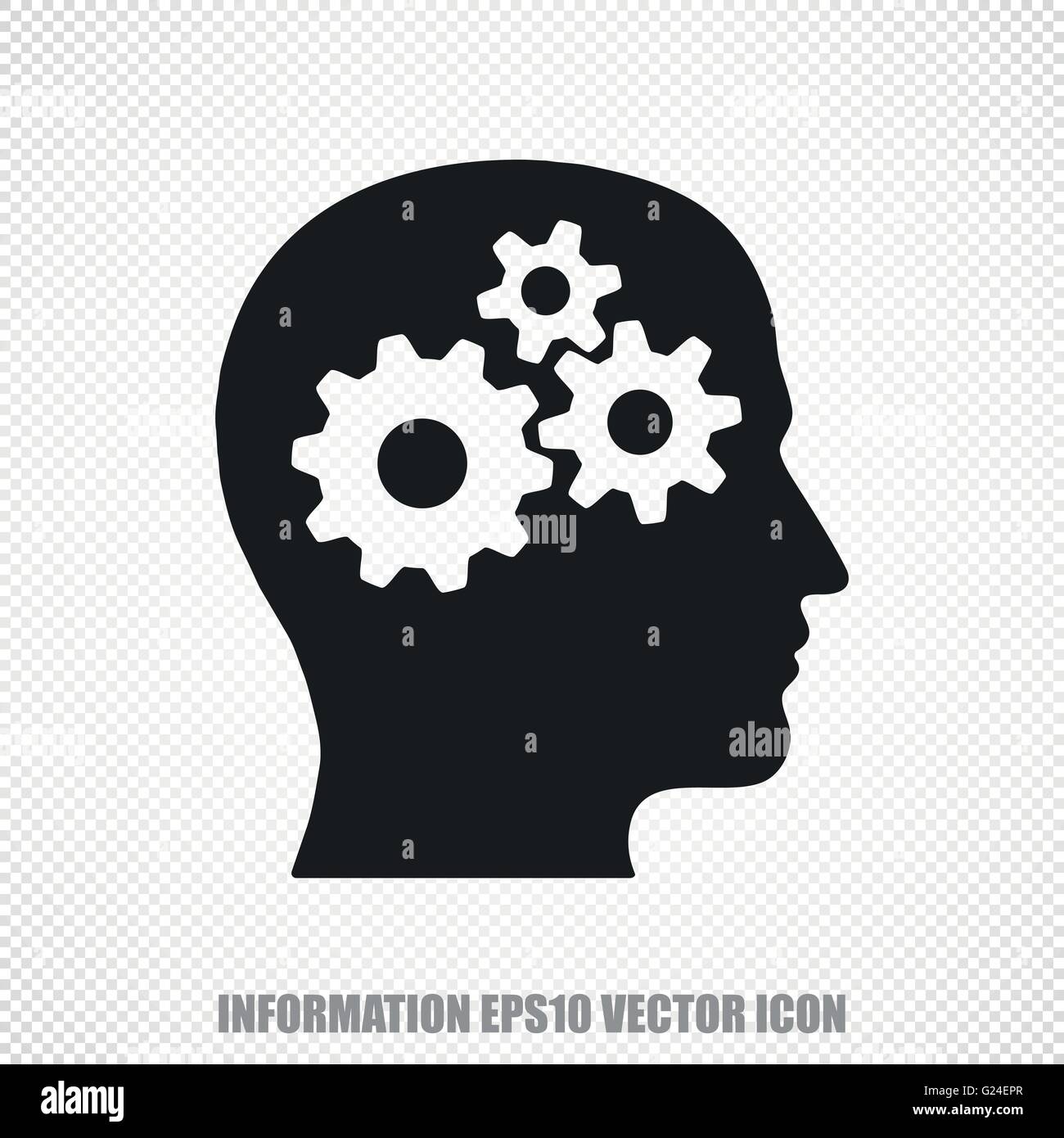 Data vector Head With Gears icon. Modern flat design Stock Vector Image ...