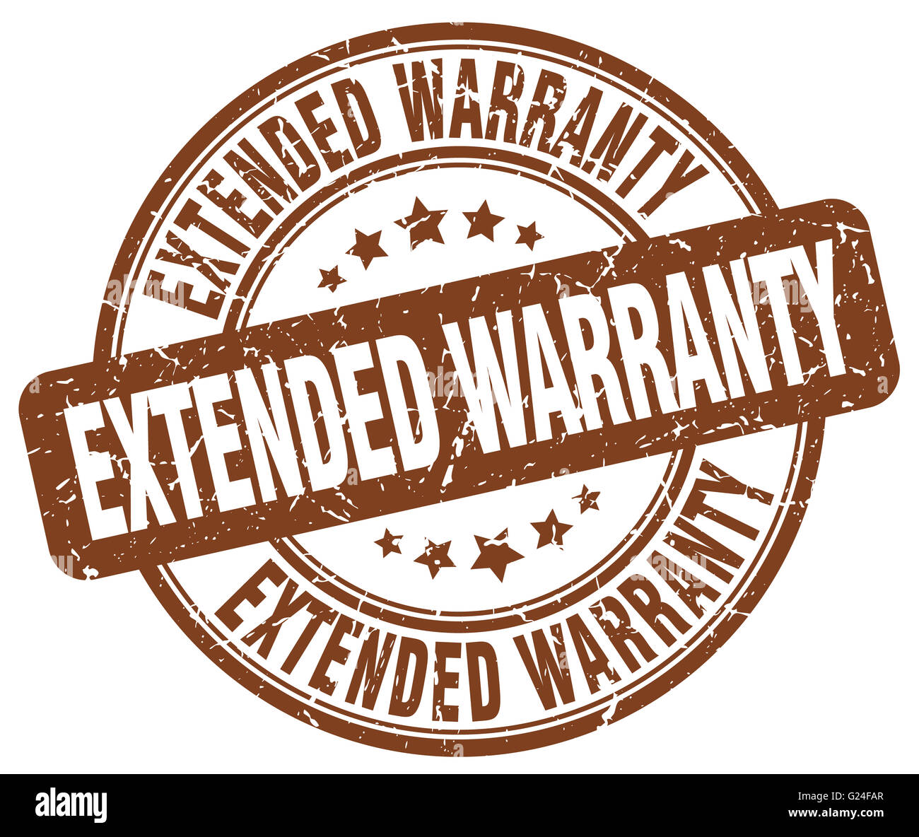 extended warranty brown grunge round vintage rubber stamp Stock Photo ...