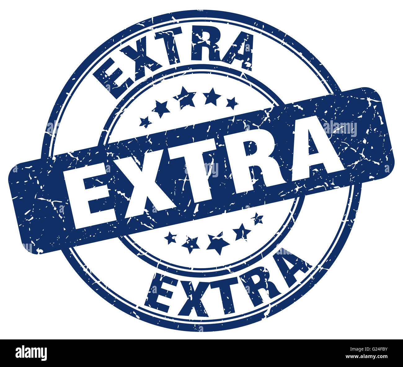 extra blue grunge round vintage rubber stamp Stock Photo - Alamy