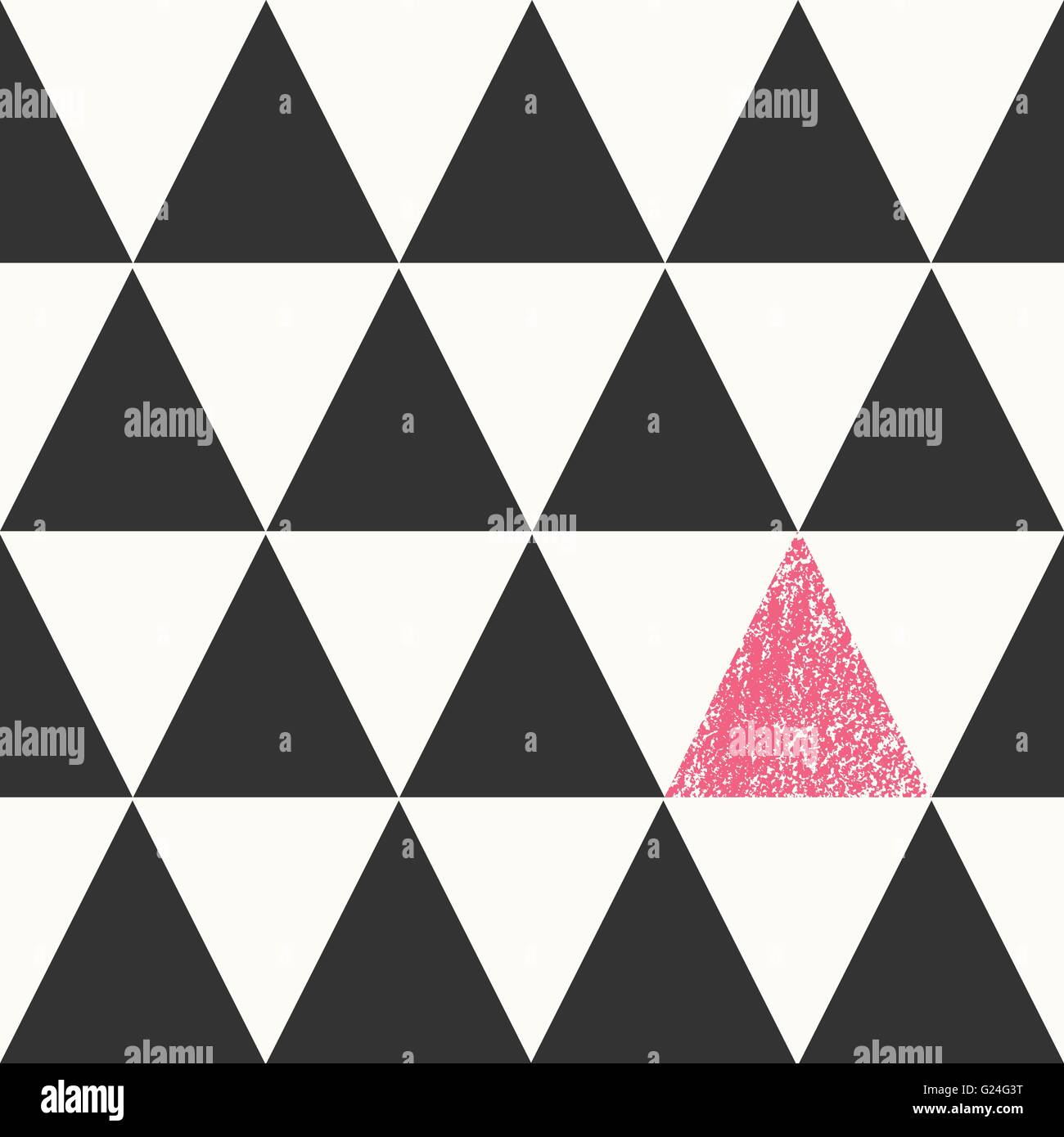 Abstract geometric seamless repeat pattern in black, white and pink ...