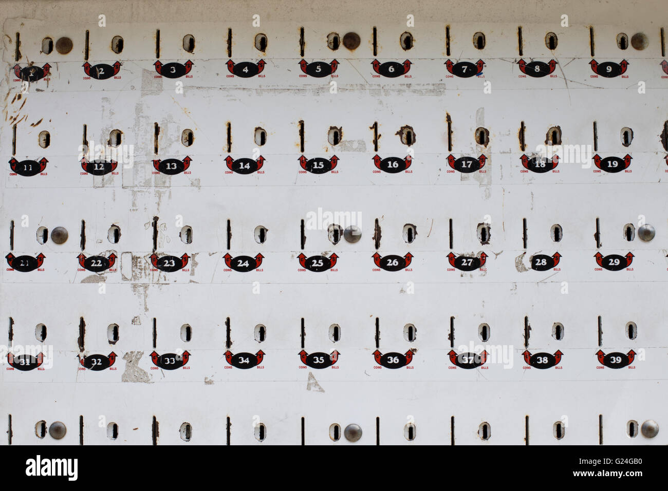 Vintage Numeric Money Drop for Parking Lots 2 of 2 Stock Photo