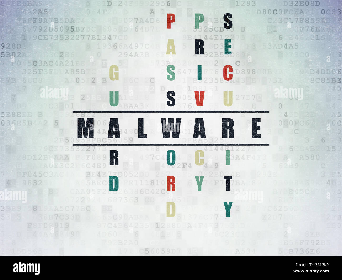 Privacy concept Malware in Crossword Puzzle Stock Photo Alamy