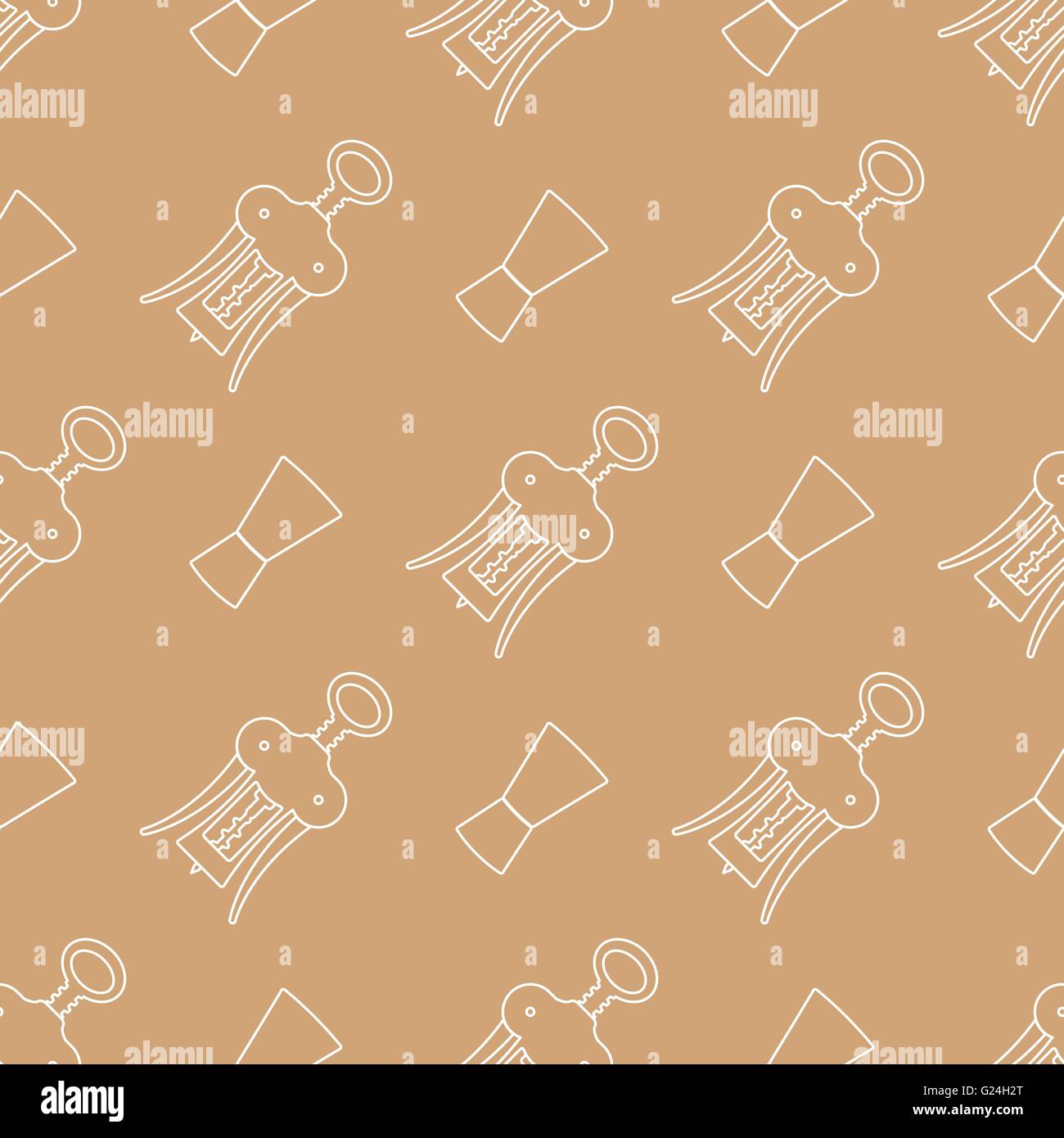 vector light color outline design barman tools jigger wing corkscrew