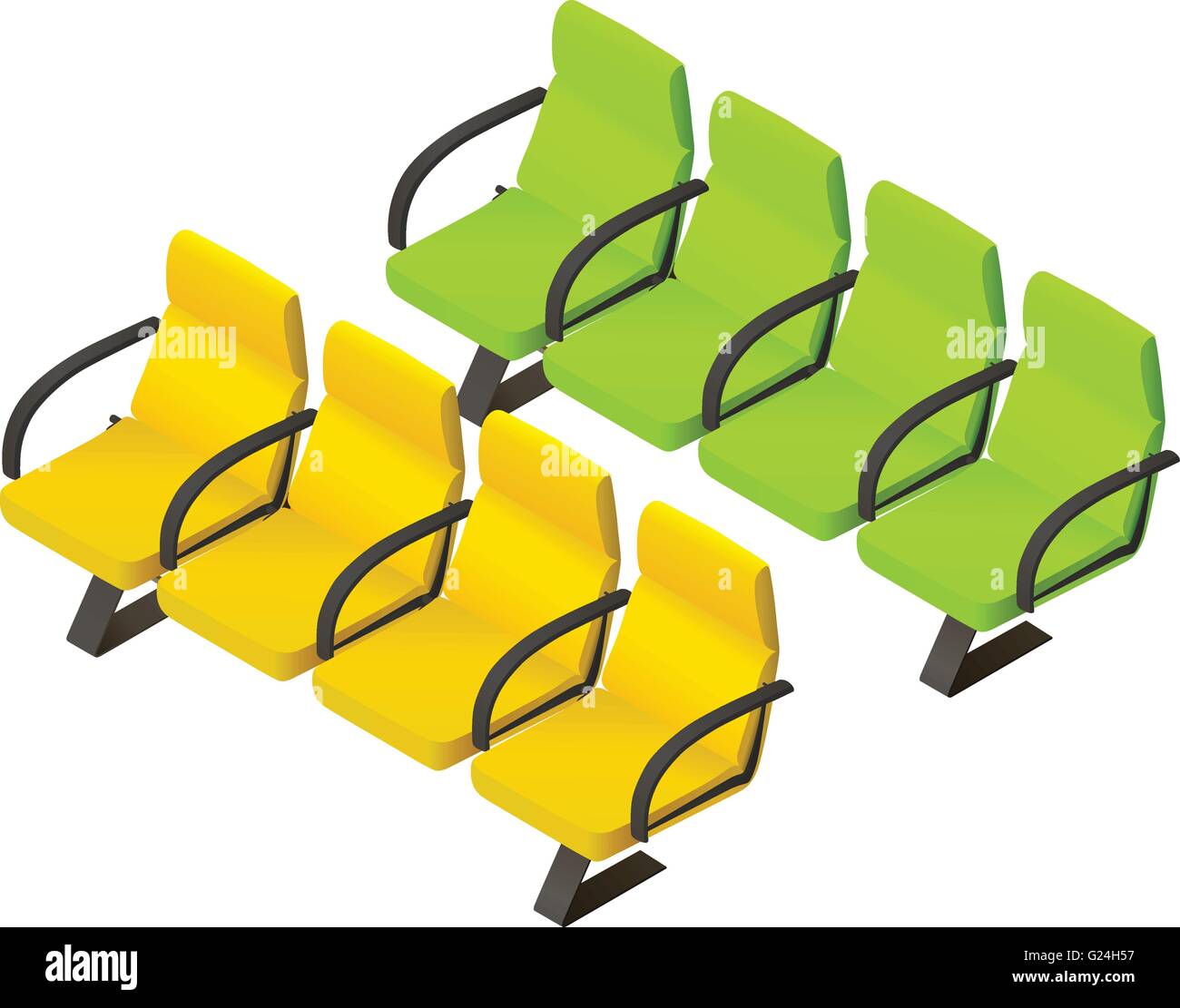 Pair rows armchairs flat vector Stock Vector Image & Art - Alamy