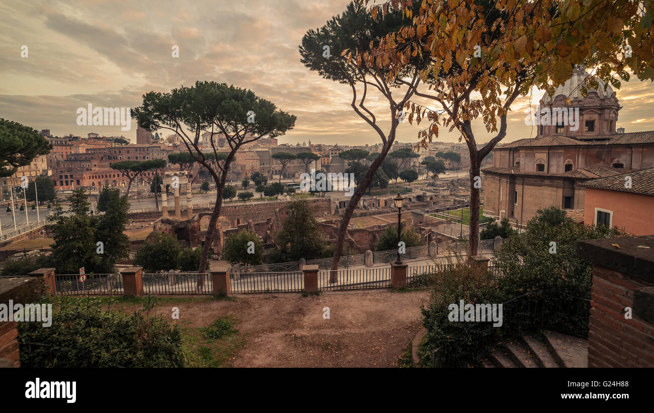 Rome, Italy: The Roman Forum. Old Town of the city Stock Photo