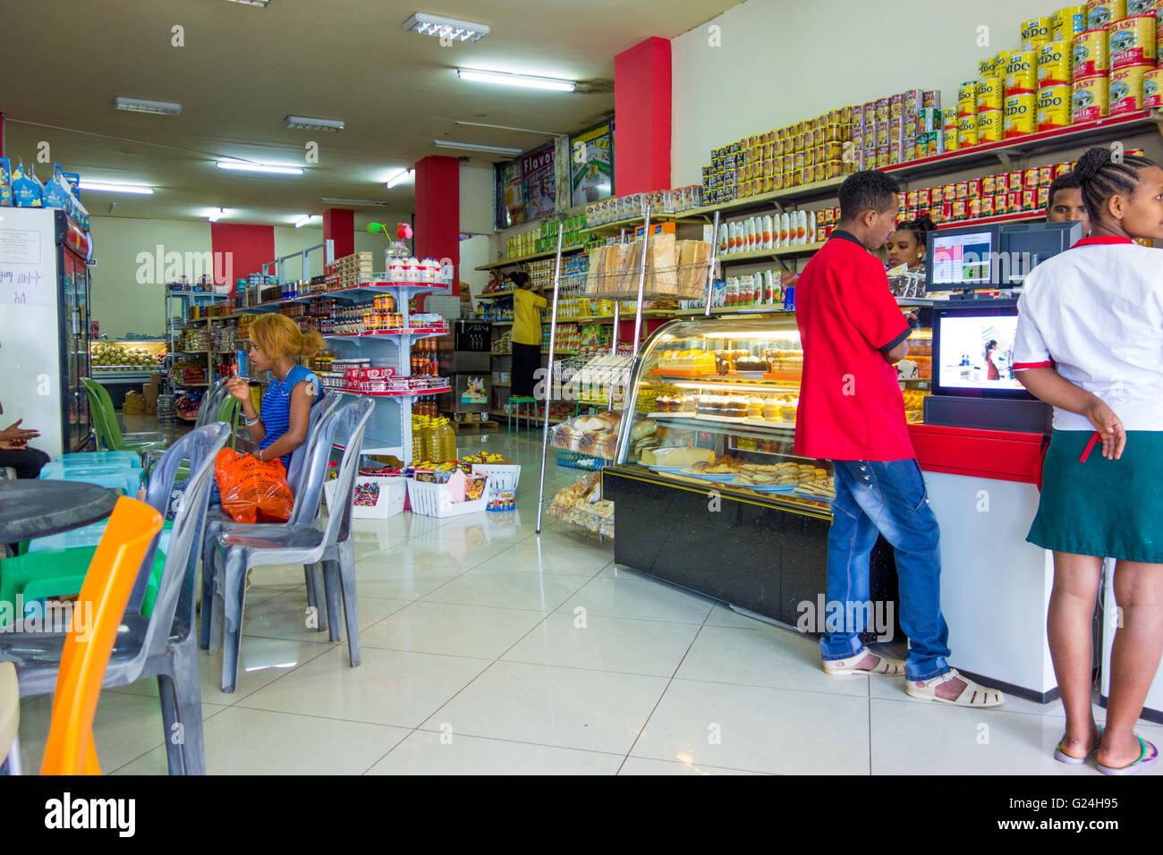 Inside a supermarket in Bahir Dar, Ethiopia Stock Photo Alamy