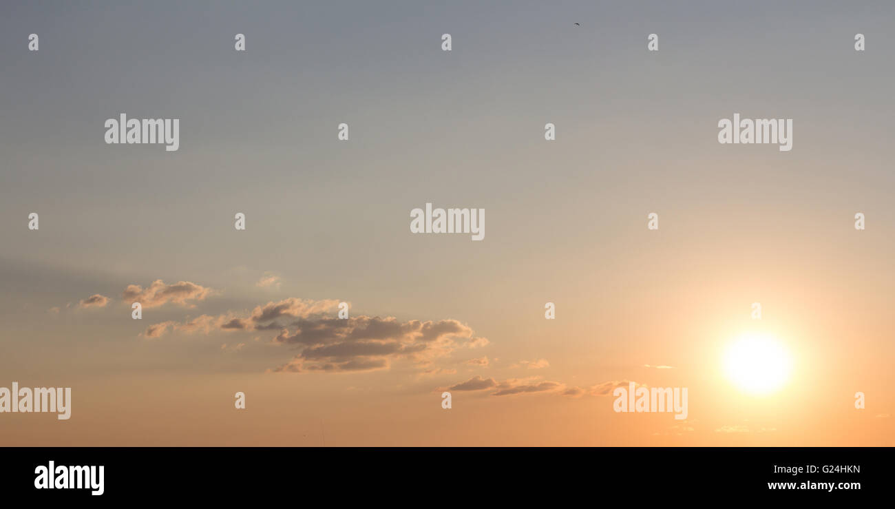 sunset sky panorama - evening sky background Stock Photo