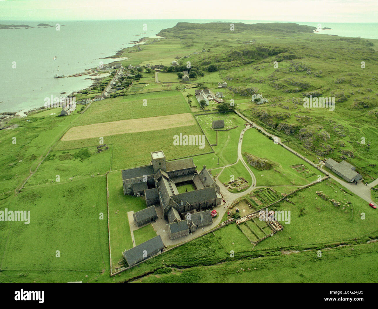 Iona Abbey aerial view Stock Photo Alamy