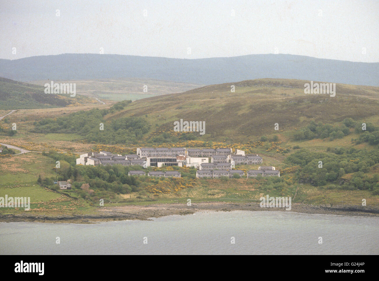 Unused construction village at Portavadie in Argyll. Stock Photo