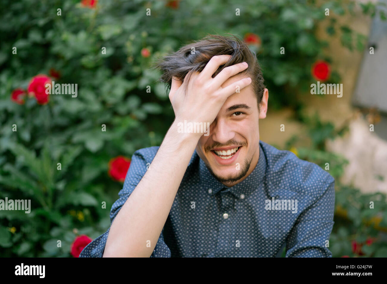 Portrait of a young man smiling Stock Photo