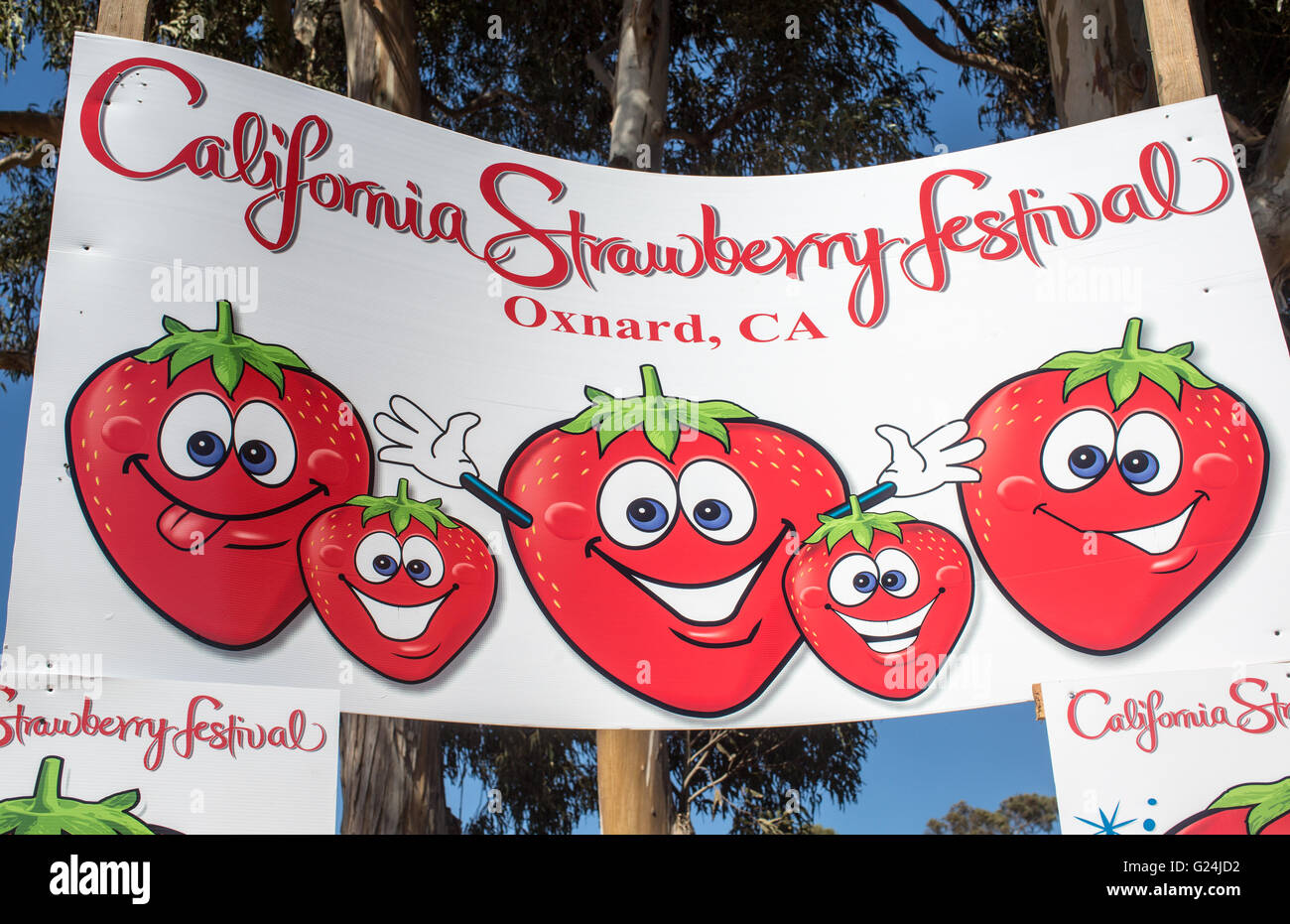 California Strawberry Festival sign in Oxnard, California Stock Photo