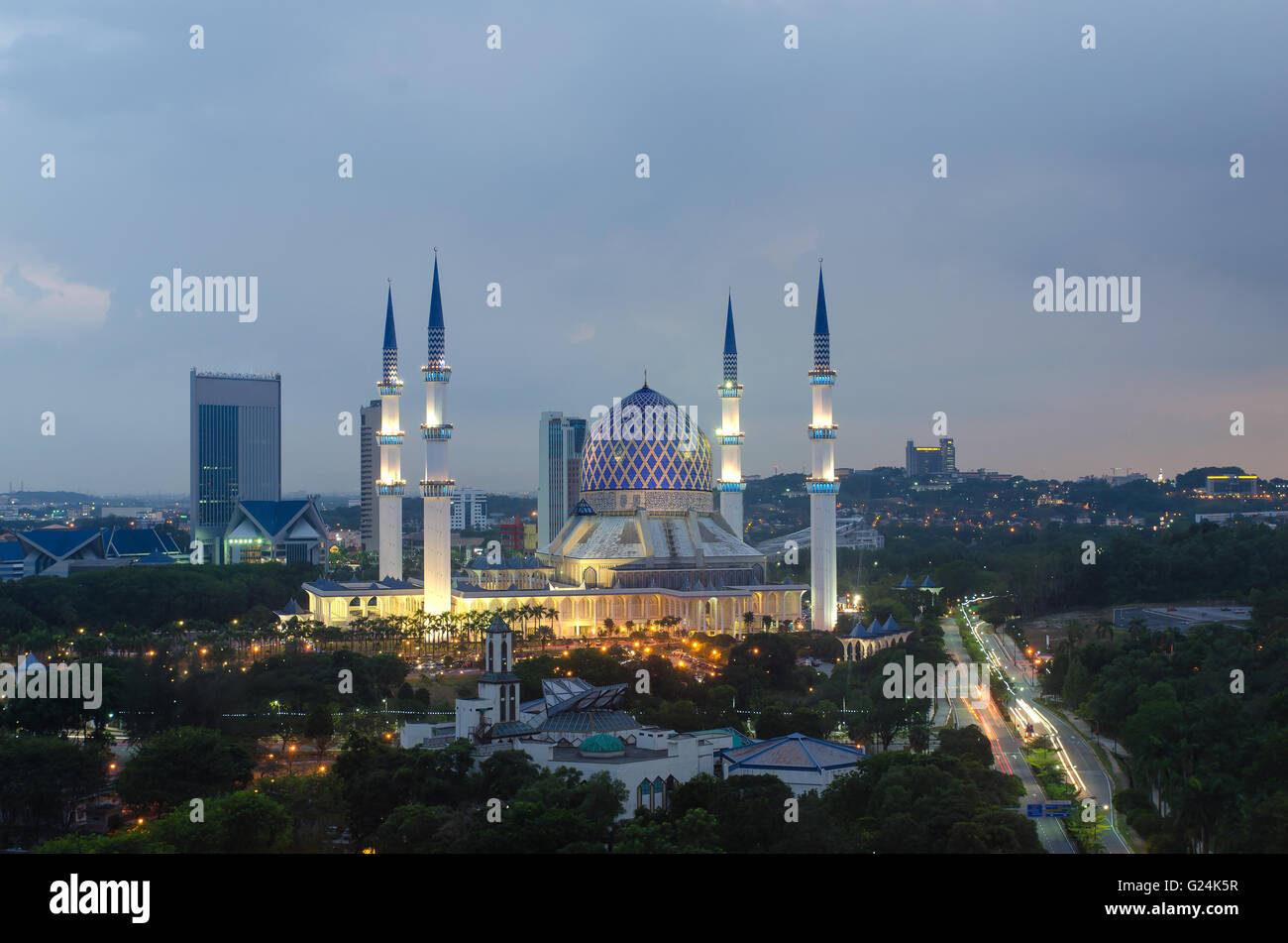 The Beautiful Sultan Salahuddin Abdul Aziz Shah Mosque Also Known As The Blue Mosque Located At Shah Alam Selangor Malaysia Stock Photo Alamy