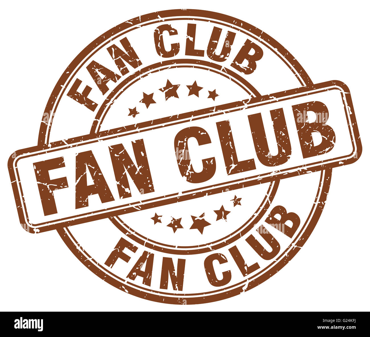fan club brown grunge round vintage rubber stamp Stock Photo - Alamy