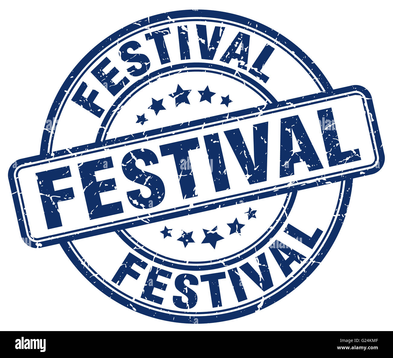 festival blue grunge round vintage rubber stamp Stock Photo - Alamy
