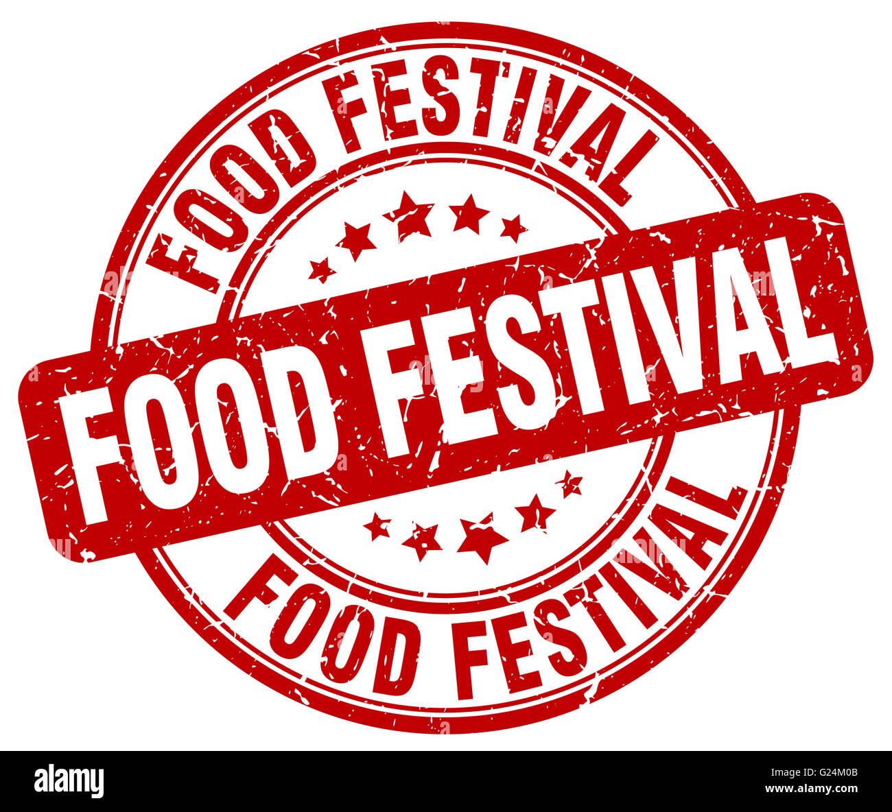 food festival red grunge round vintage rubber stamp Stock Photo - Alamy