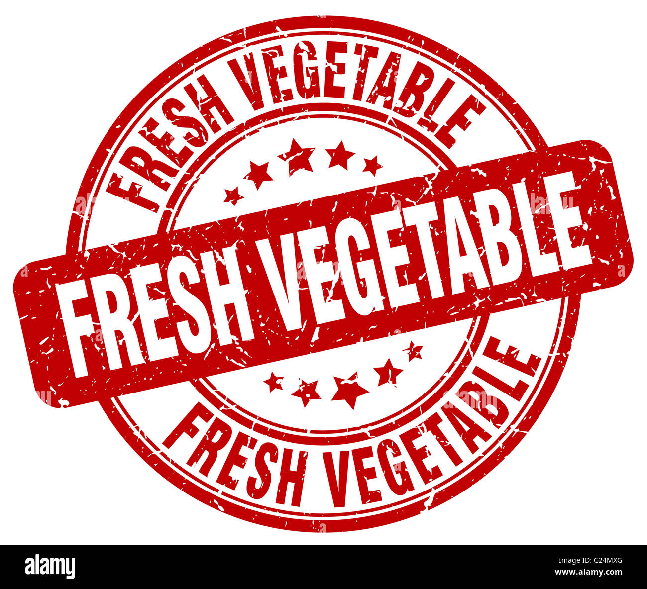 fresh vegetable red grunge round vintage rubber stamp Stock Photo - Alamy