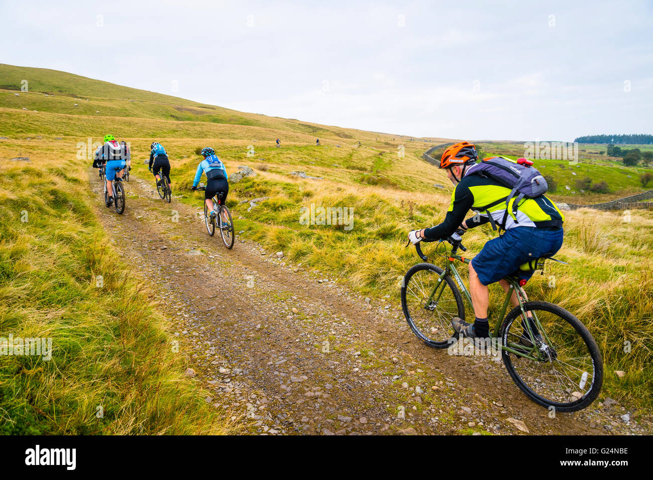 Riders in ‘Lakeland Monster Miles’ off-road event on the Caldbeck Fells in the Northern Lake District Stock Photo