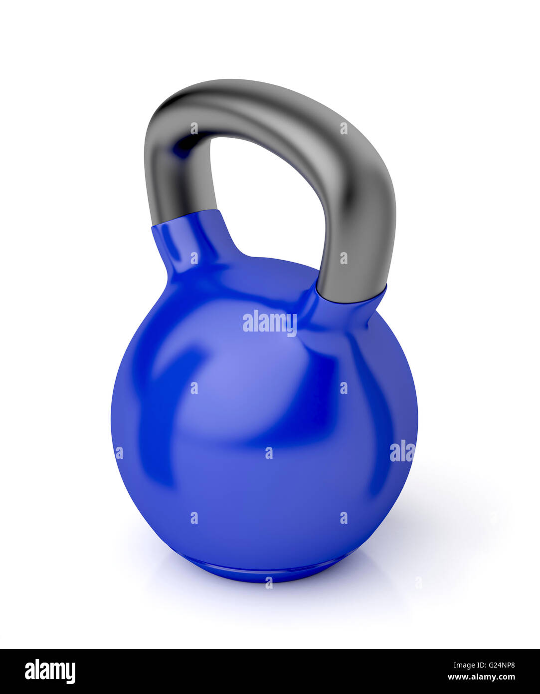 Kettlebell on shiny white background Stock Photo - Alamy