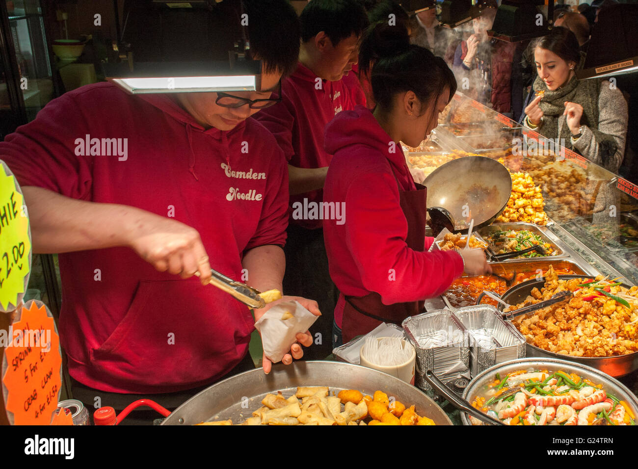 Chinese and indian food hall market stalls Camden market rice , stir