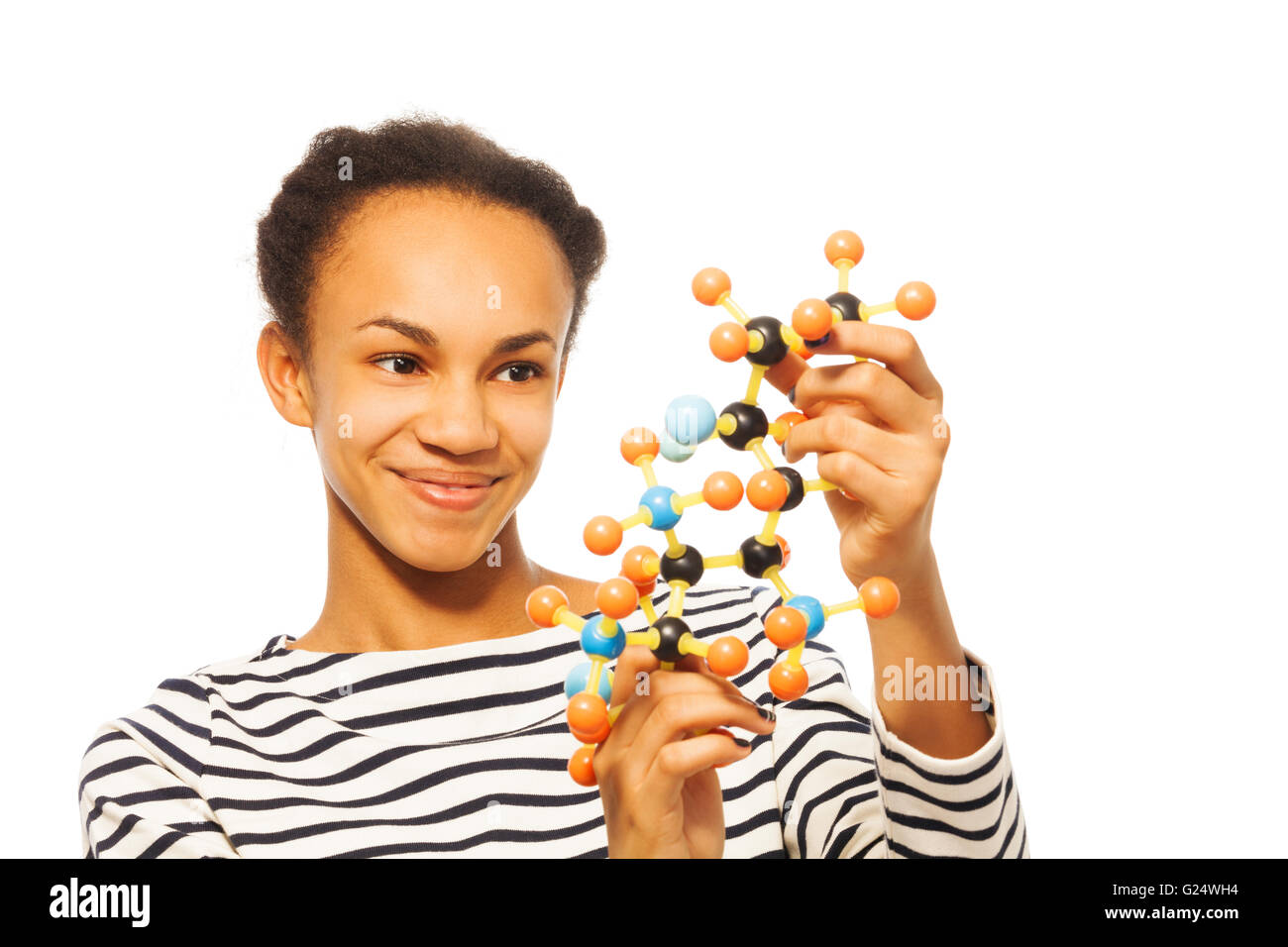 African young girl studying molecular structure Stock Photo