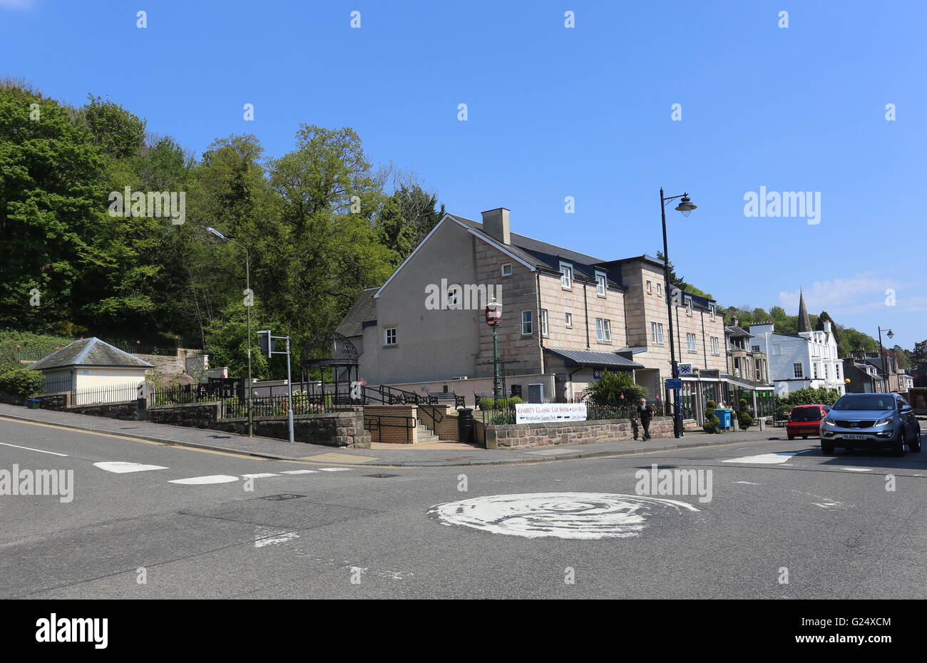 Bridge of Allan street scene Scotland May 2016 Stock Photo Alamy