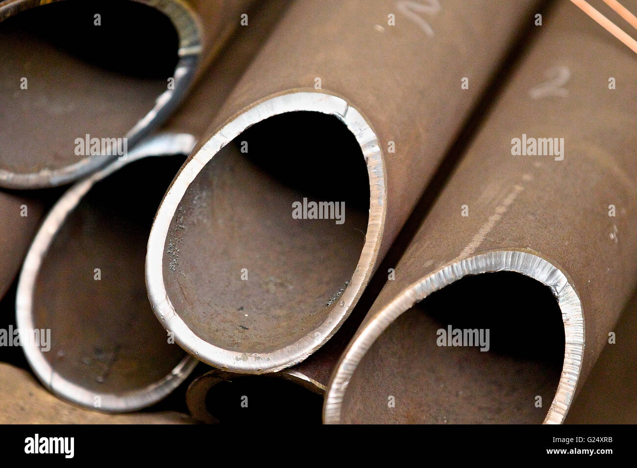 pipe section for further welding in structures Stock Photo - Alamy