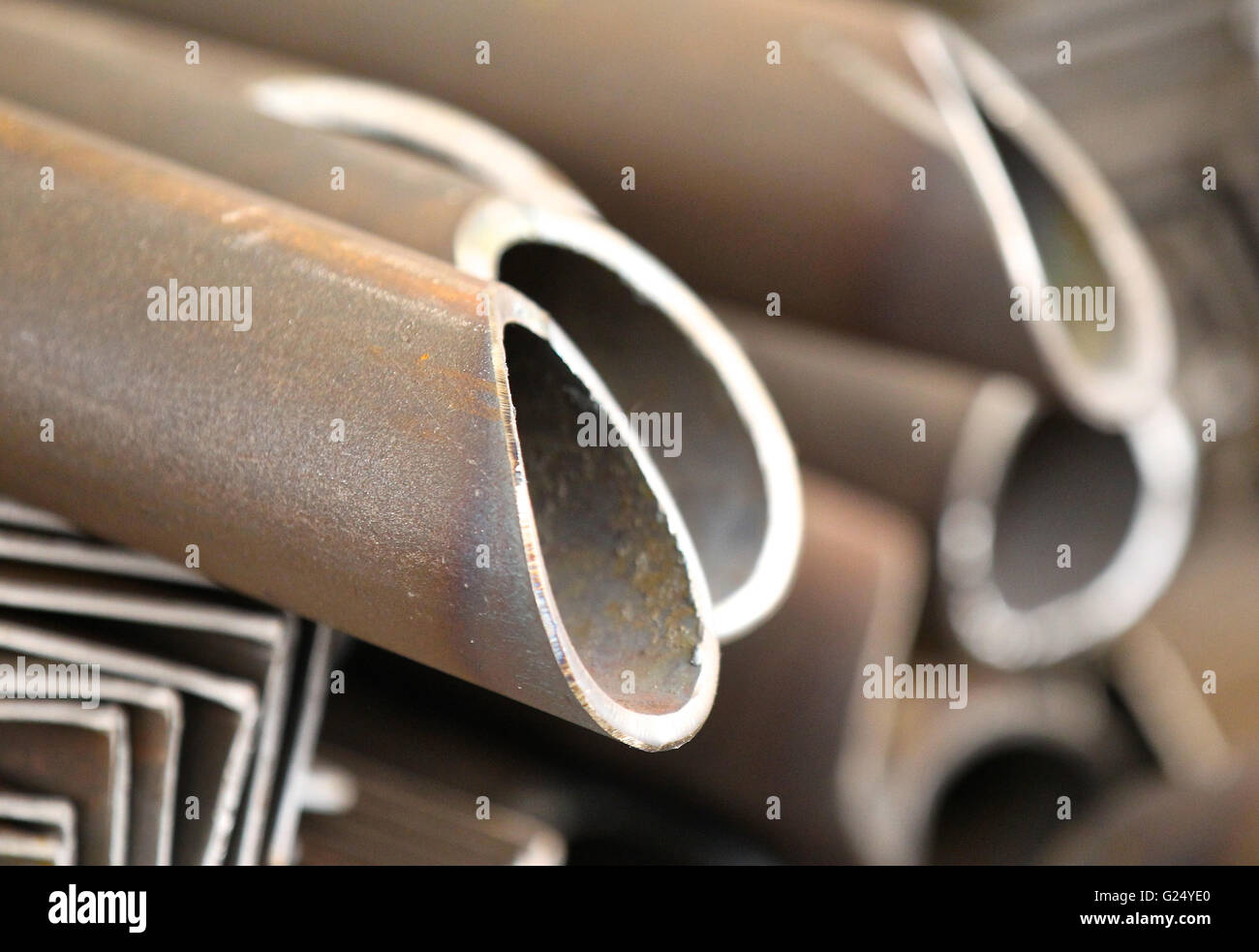 pipe section for further welding in structures Stock Photo - Alamy