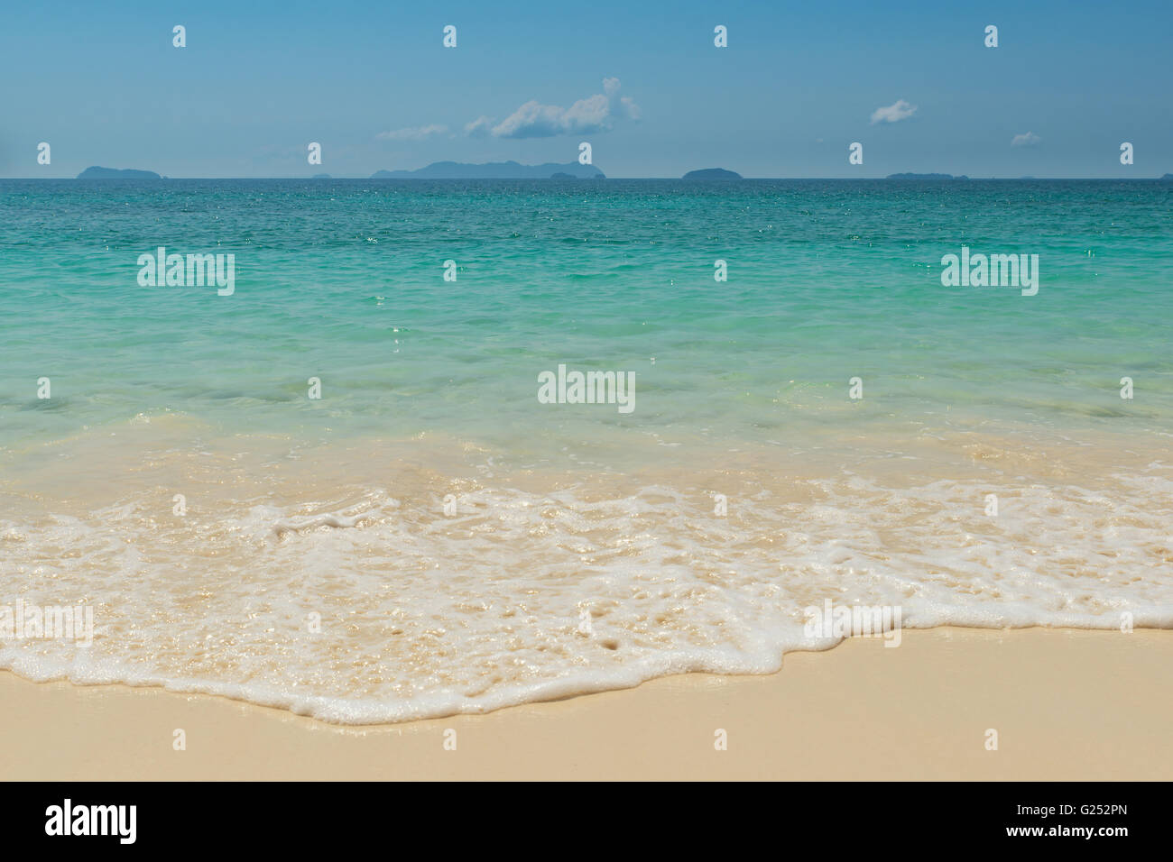 Wave of the sea on the sand beach Stock Photo
